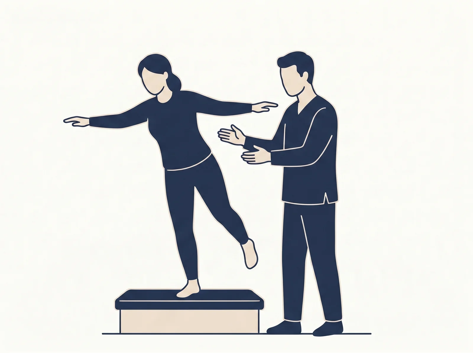 Single-leg strength — editorial illustration of balance and strength work