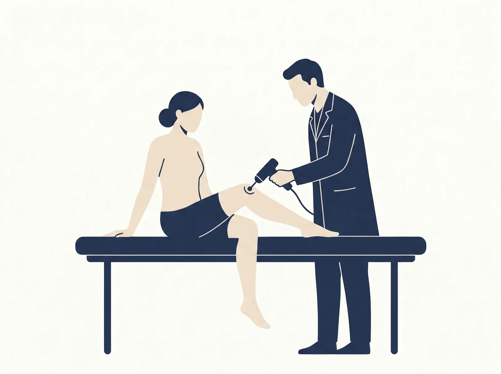 Cold laser therapy — editorial illustration of low-level laser application