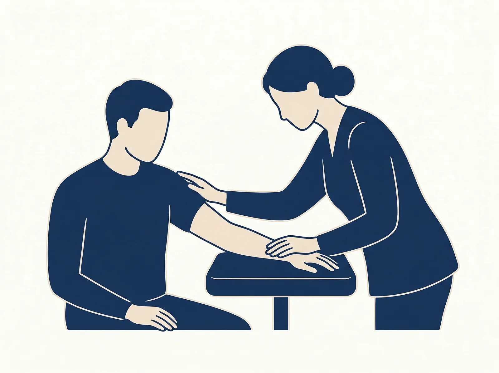 Manual lymph drainage — editorial illustration of directional MLD strokes